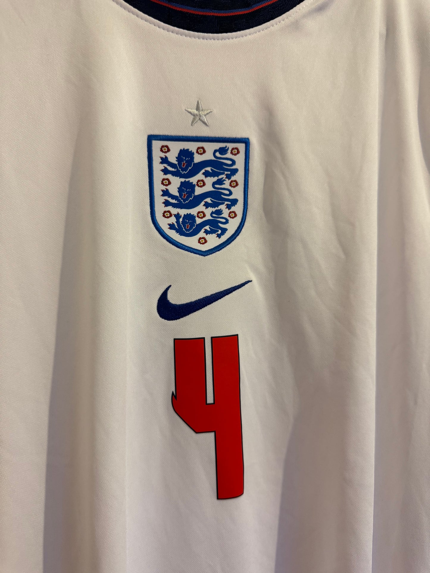 England Football Shirt - 2020 - Home - Large - #4 Declan Rice