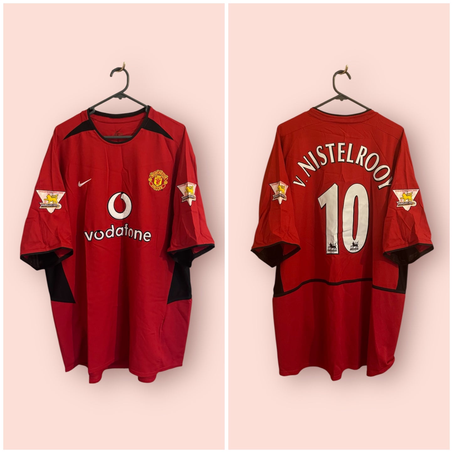 Manchester United Football Shirt - 2002 / 2003 / 2004 - Home - XXL - #10 Ruud van Nistelrooy
