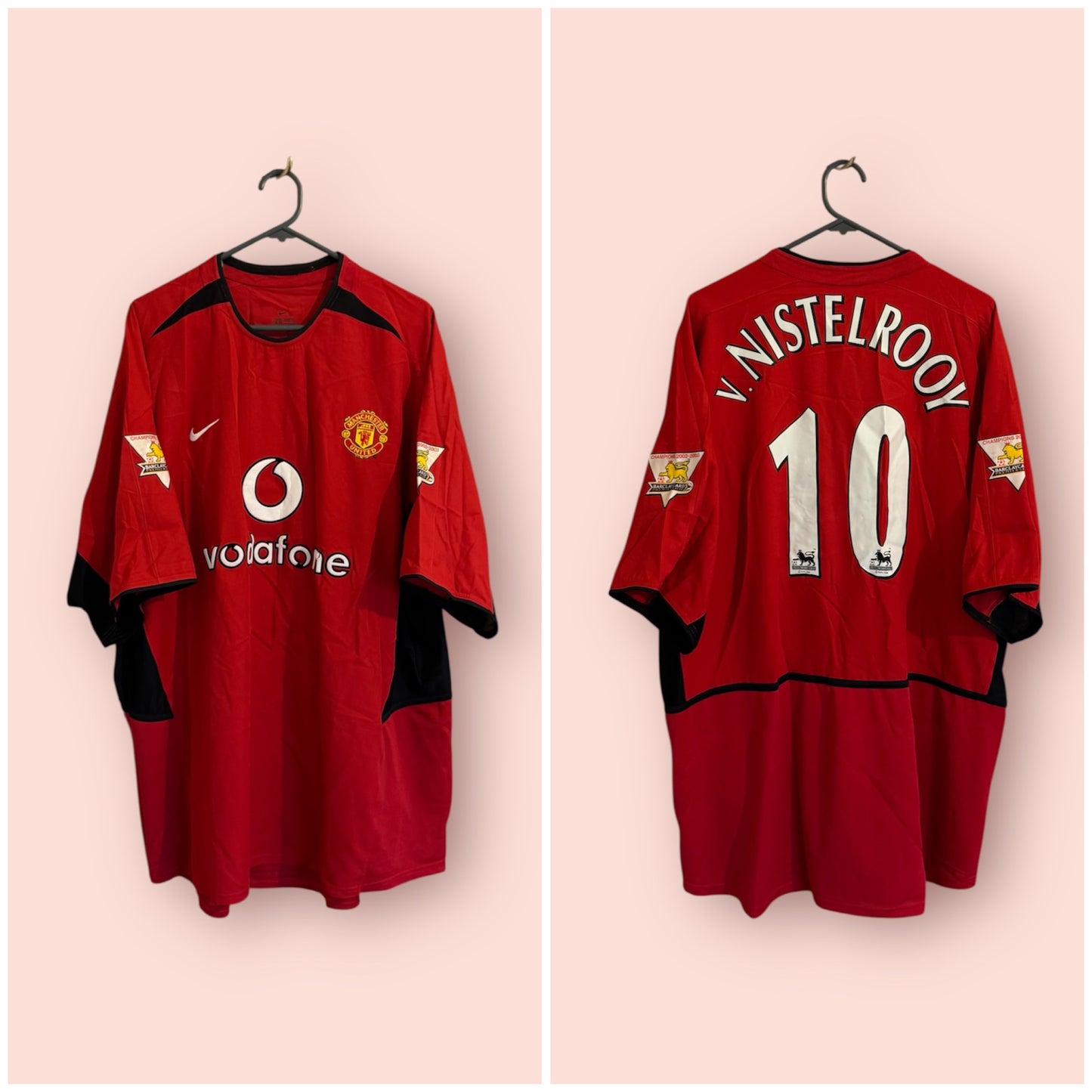 Manchester United Football Shirt - 2002 / 2003 / 2004 - Home - XXL - #10 Ruud van Nistelrooy