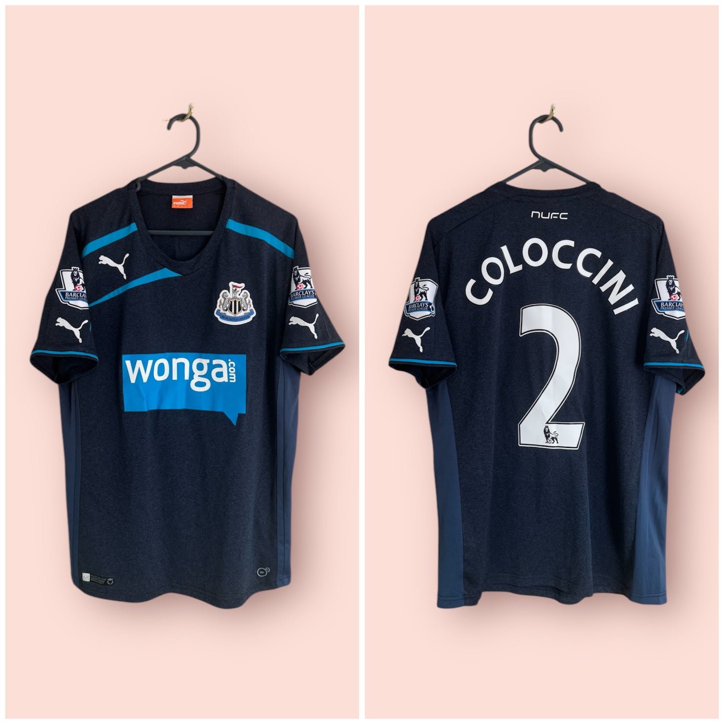 Newcastle Football Shirt - 2013 / 2014 - Away - Medium - #2 Fabricio Coloccini