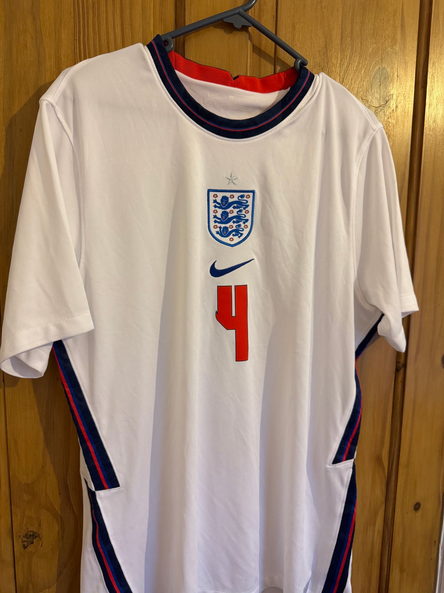 England Football Shirt - 2020 - Home - Large - #4 Declan Rice