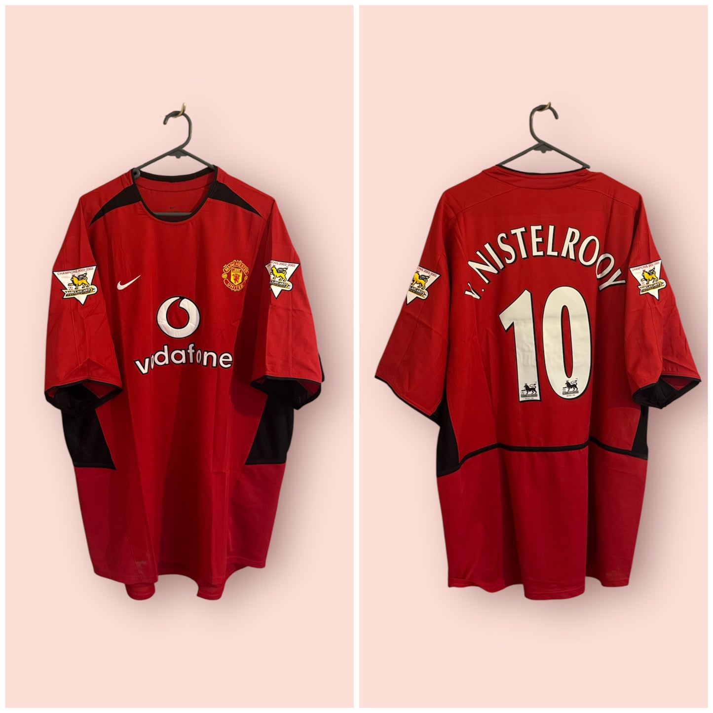 Manchester United Football Shirt - 2002 / 2003 / 2004 - Home - XXL - #10 Ruud van Nistelrooy