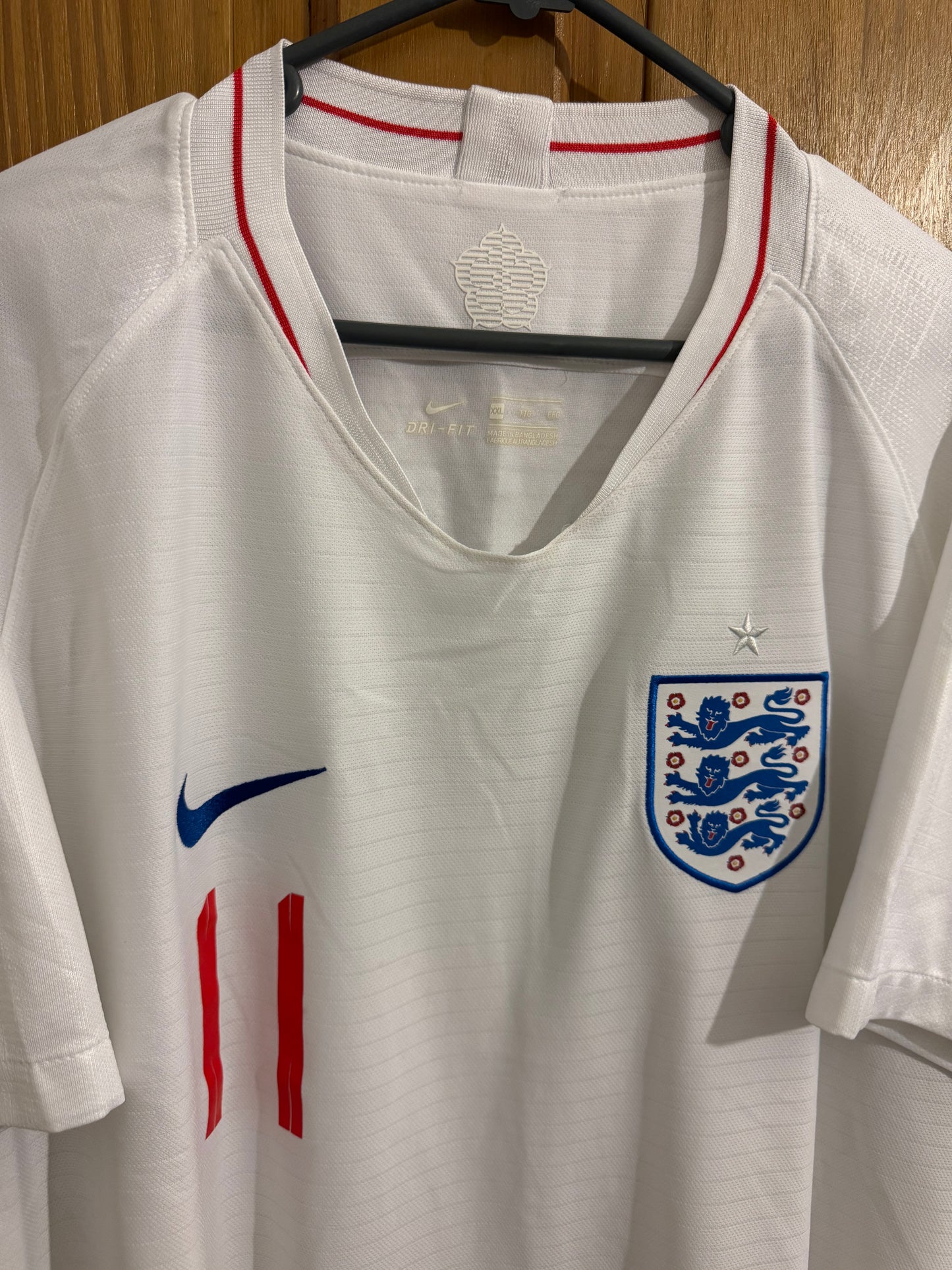 England Football Shirt - 2018 - Home - XXL - #11 Jamie Vardy