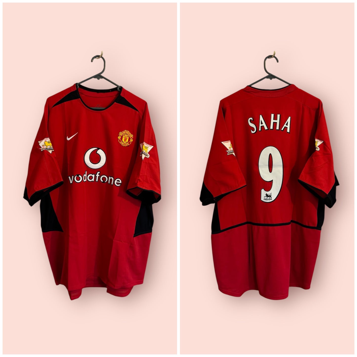Manchester United Football Shirt - 2002 / 2003 / 2004 - Home - XL - #9 Saha