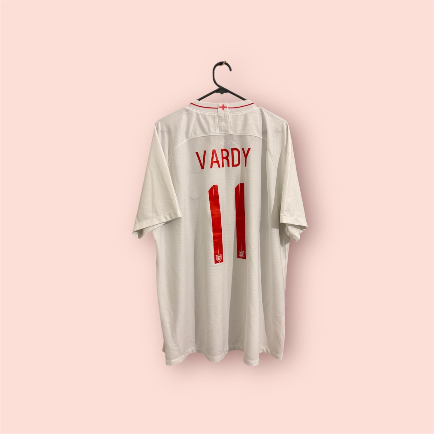 England Football Shirt - 2018 - Home - XXL - #11 Jamie Vardy