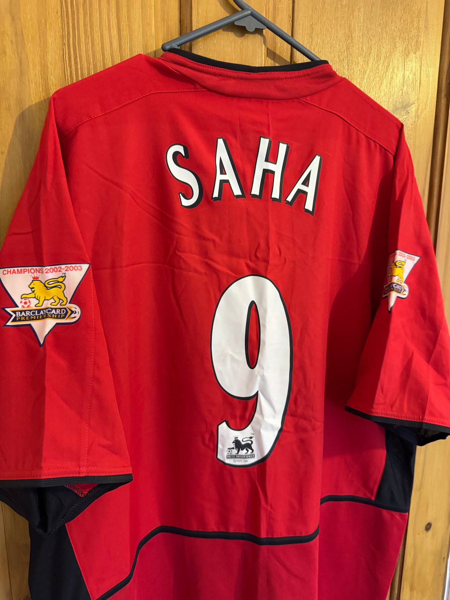 Manchester United Football Shirt - 2002 / 2003 / 2004 - Home - XL - #9 Saha