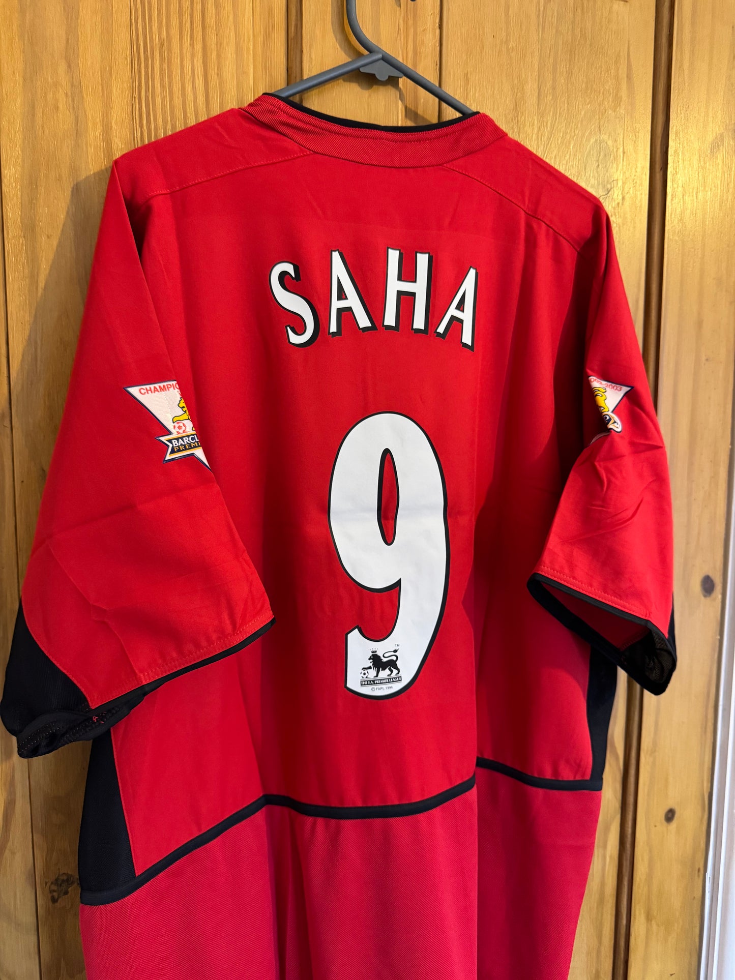 Manchester United Football Shirt - 2002 / 2003 / 2004 - Home - XL - #9 Saha