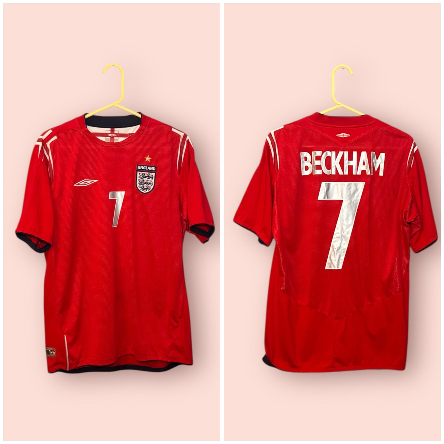 England Football Shirt - 2004 / 2005 / 2006 - Away - Large - #7 David Beckham