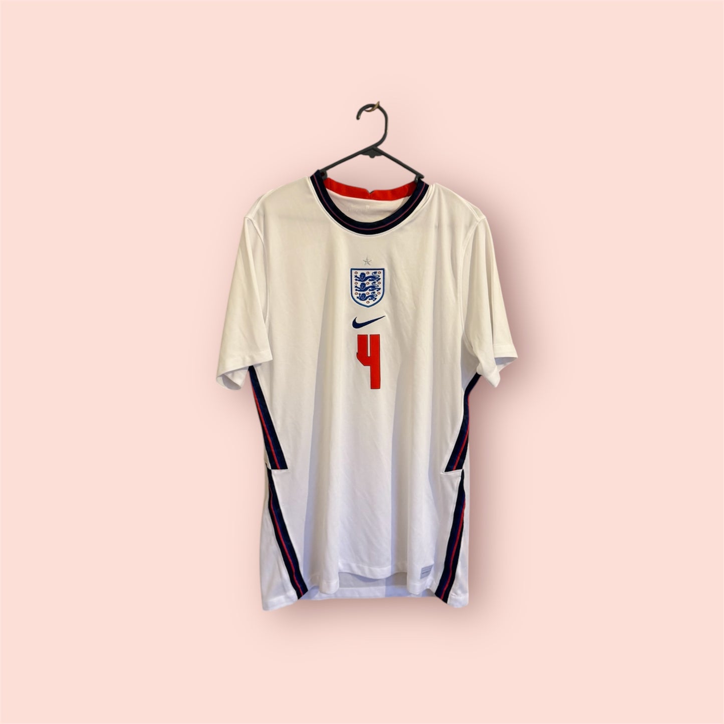 England Football Shirt - 2020 - Home - Large - #4 Declan Rice