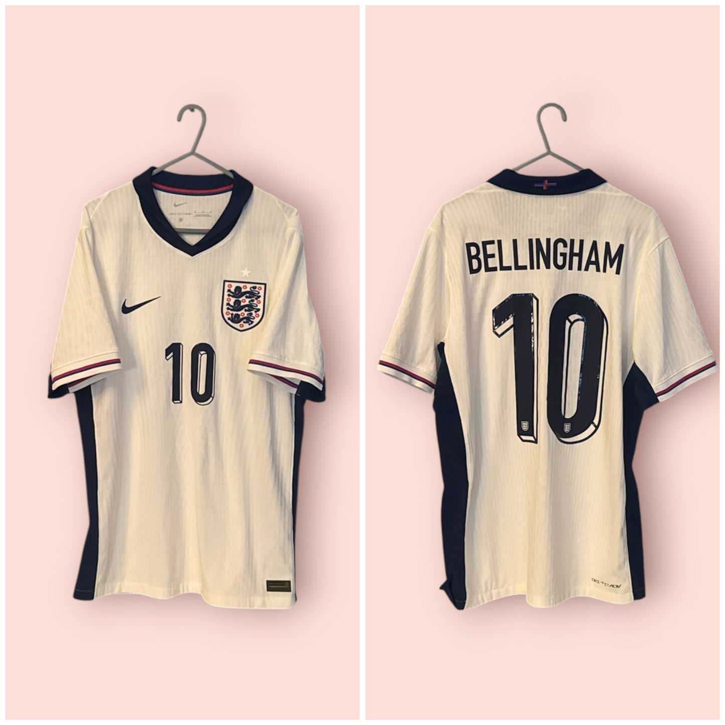 England Football Shirt - 2024 - Home - Dri-fit ADV - Medium - #10 Jude Bellingham