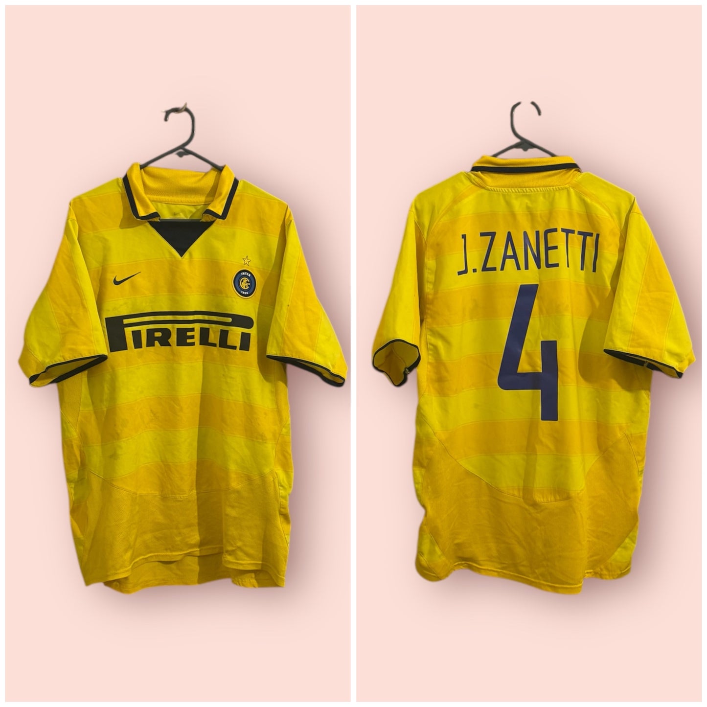Inter Milan Football Shirt - 2003 / 2004 - Away - Medium - #4 Javier Zanetti
