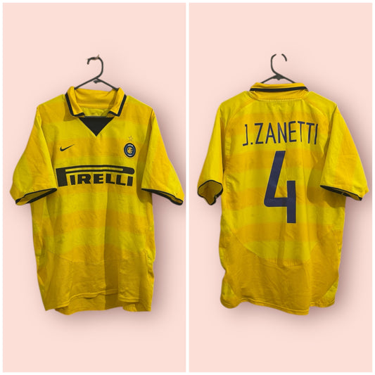Inter Milan Football Shirt - 2003 / 2004 - Away - Medium - #4 Javier Zanetti