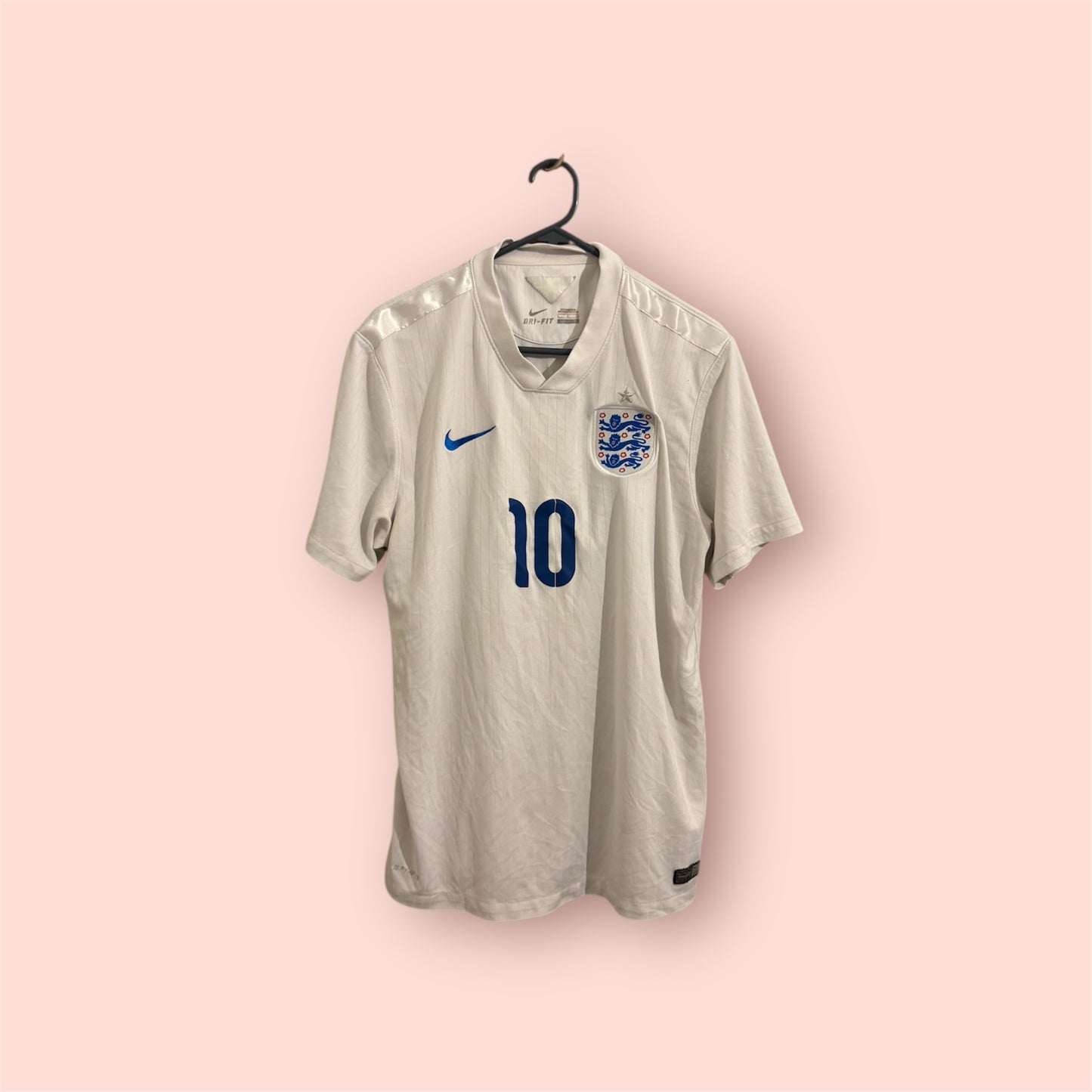 England Football Shirt - 2014 - Home - Large - #10 Wayne Rooney