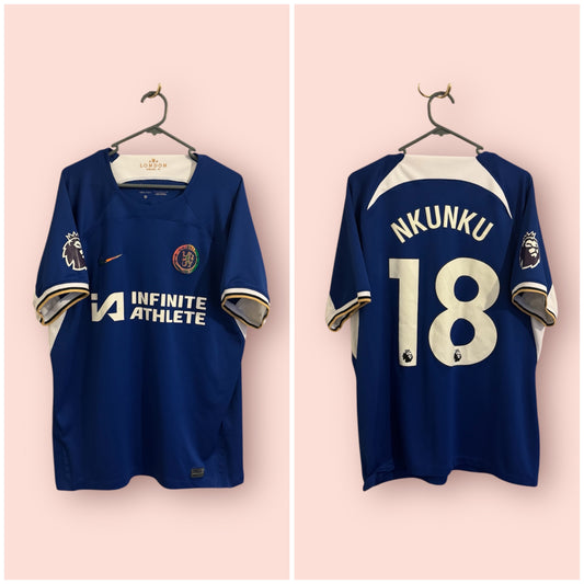 Chelsea Football Shirt - 2023 / 2024 - Home - Large - #18 Nkunku