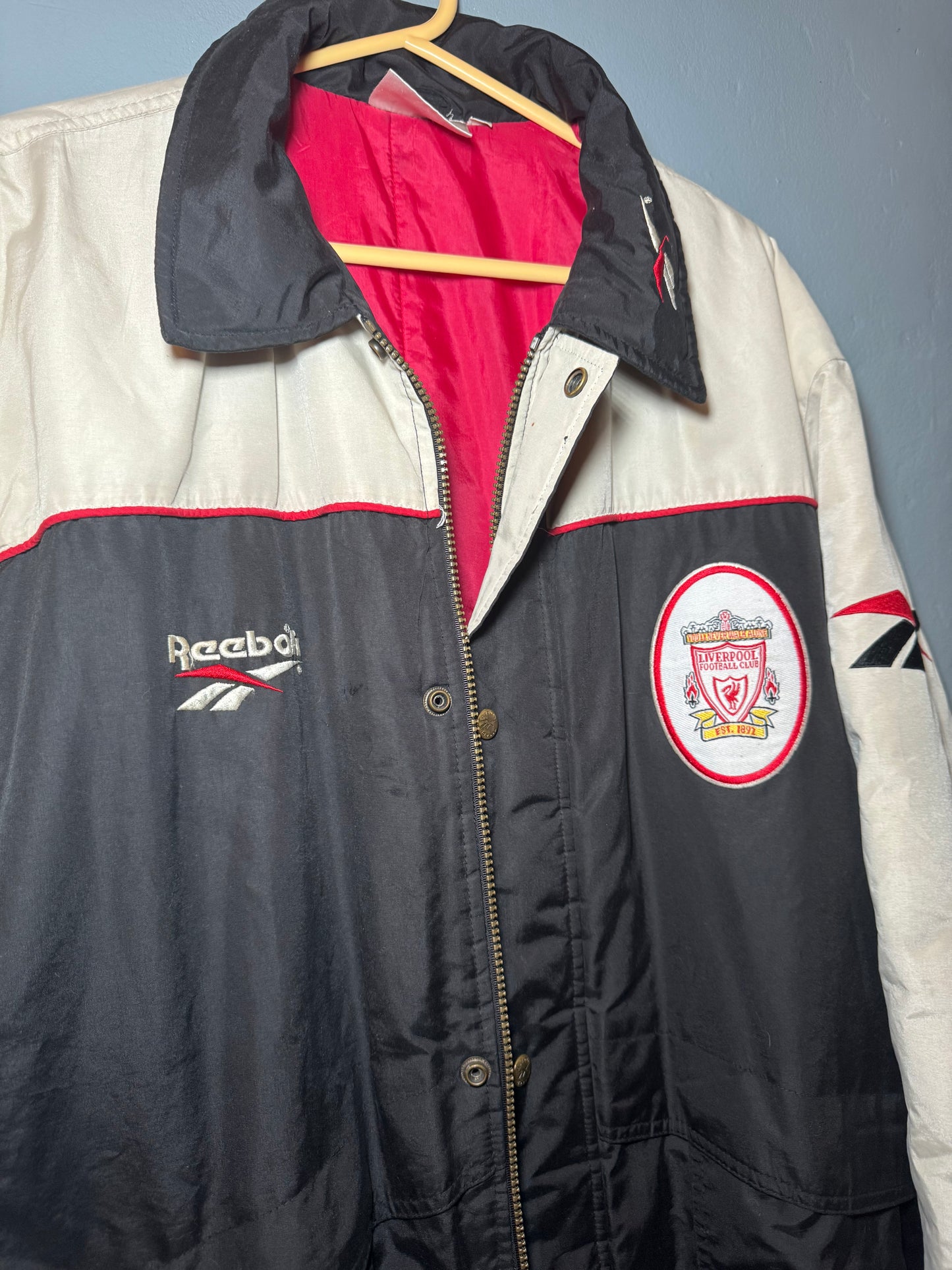 Liverpool Bench Rain Football Coat - 1996 / 1997 /1998 - Rare Vintage - Medium