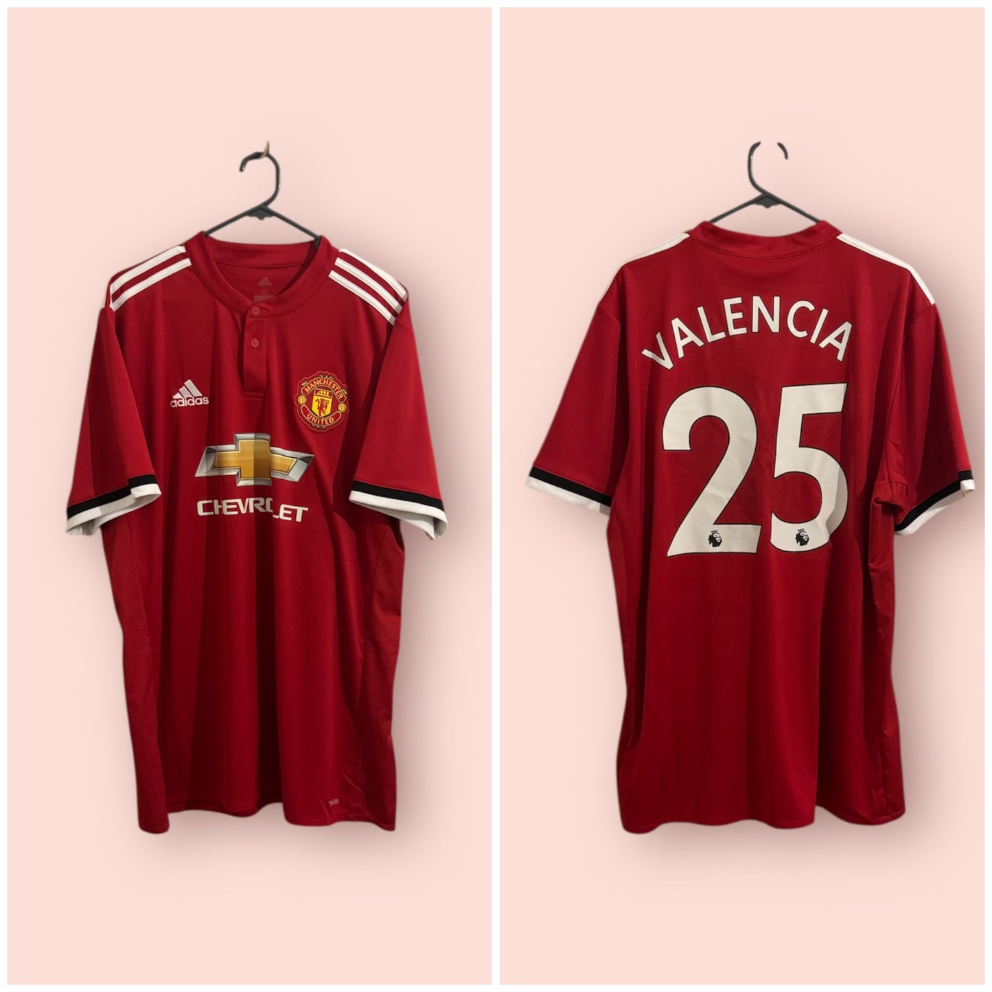 Manchester United Football Shirt - 2017/2018 - Home - XL - #25 Valencia