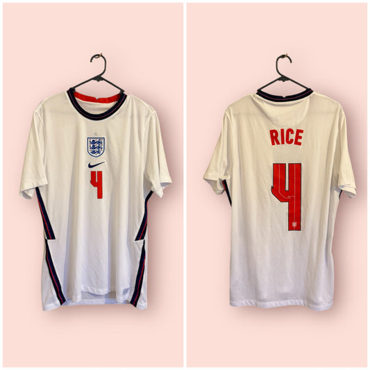 England Football Shirt - 2020 - Home - Large - #4 Declan Rice