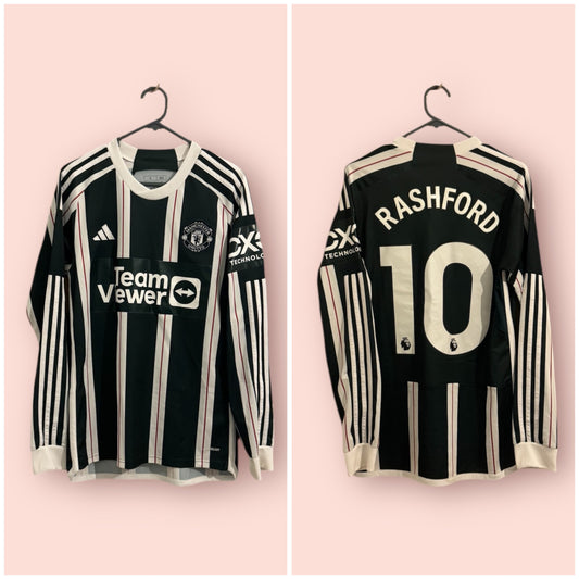 Manchester United Football Shirt - 2023 / 2024 - Away - Small - #10 Rashford - Long Sleeves