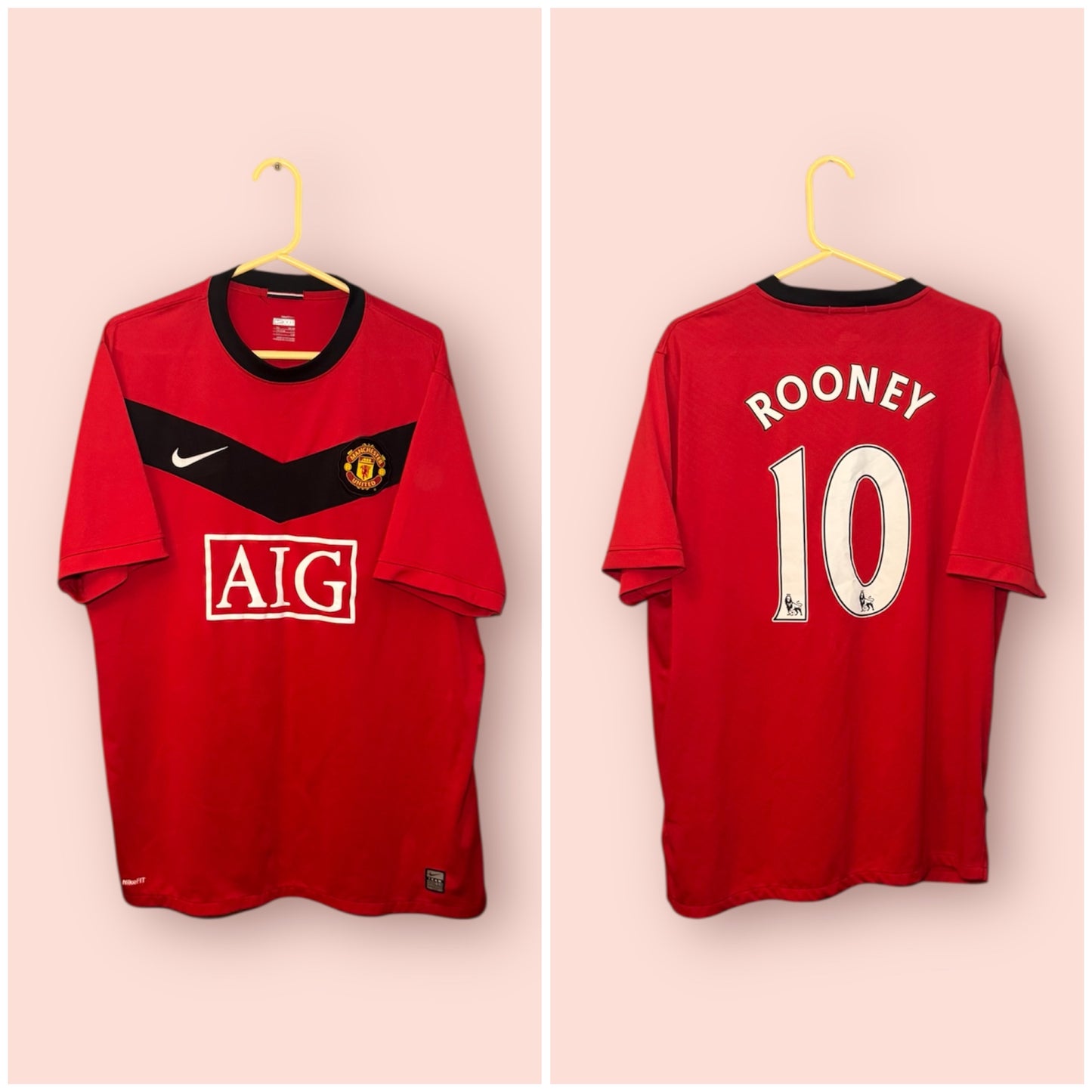 Manchester United Football Shirt - 2009 / 2010 - Home - XXL - #10 Wayne Rooney