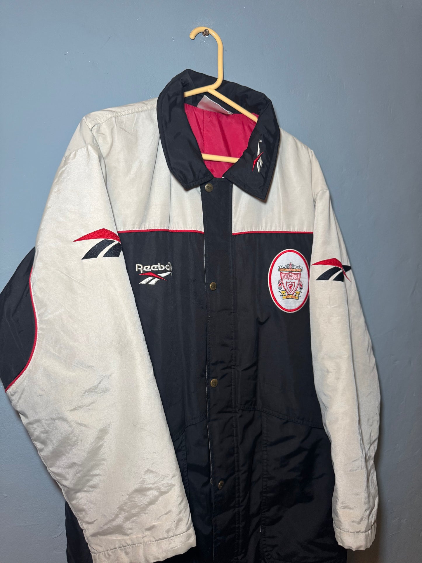 Liverpool Bench Rain Football Coat - 1996 / 1997 /1998 - Rare Vintage - Medium