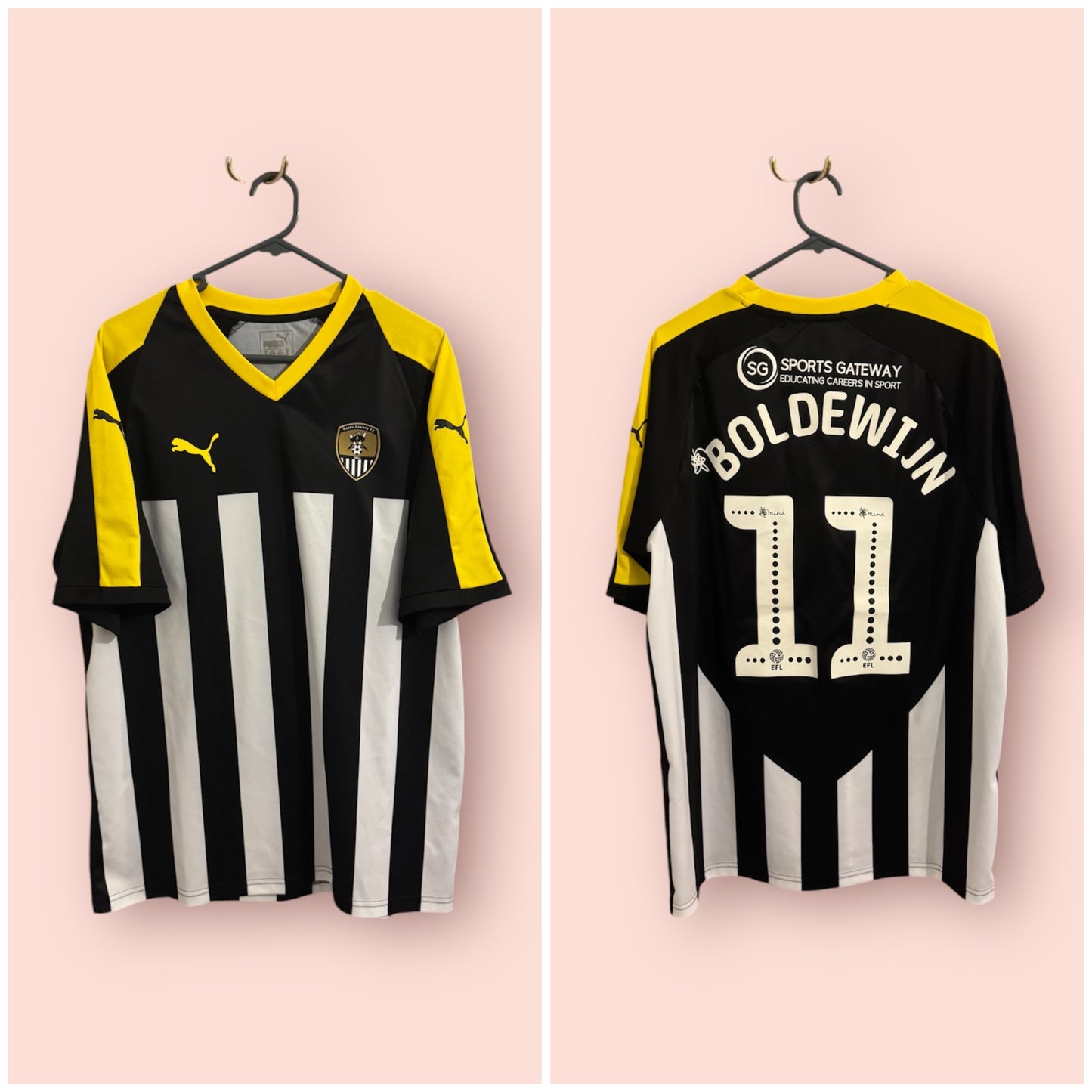 Notts County Football Shirt - 2018 / 2019 - Home - XL - #11  Enzio Boldewijn