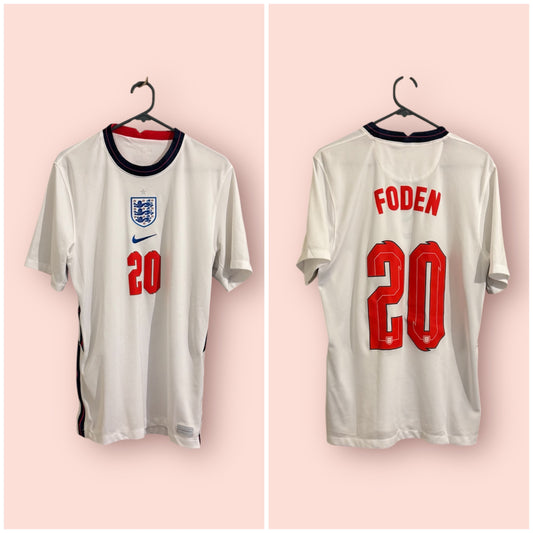 England Football Shirt - 2020 - Home - Medium - #20 Phil Foden
