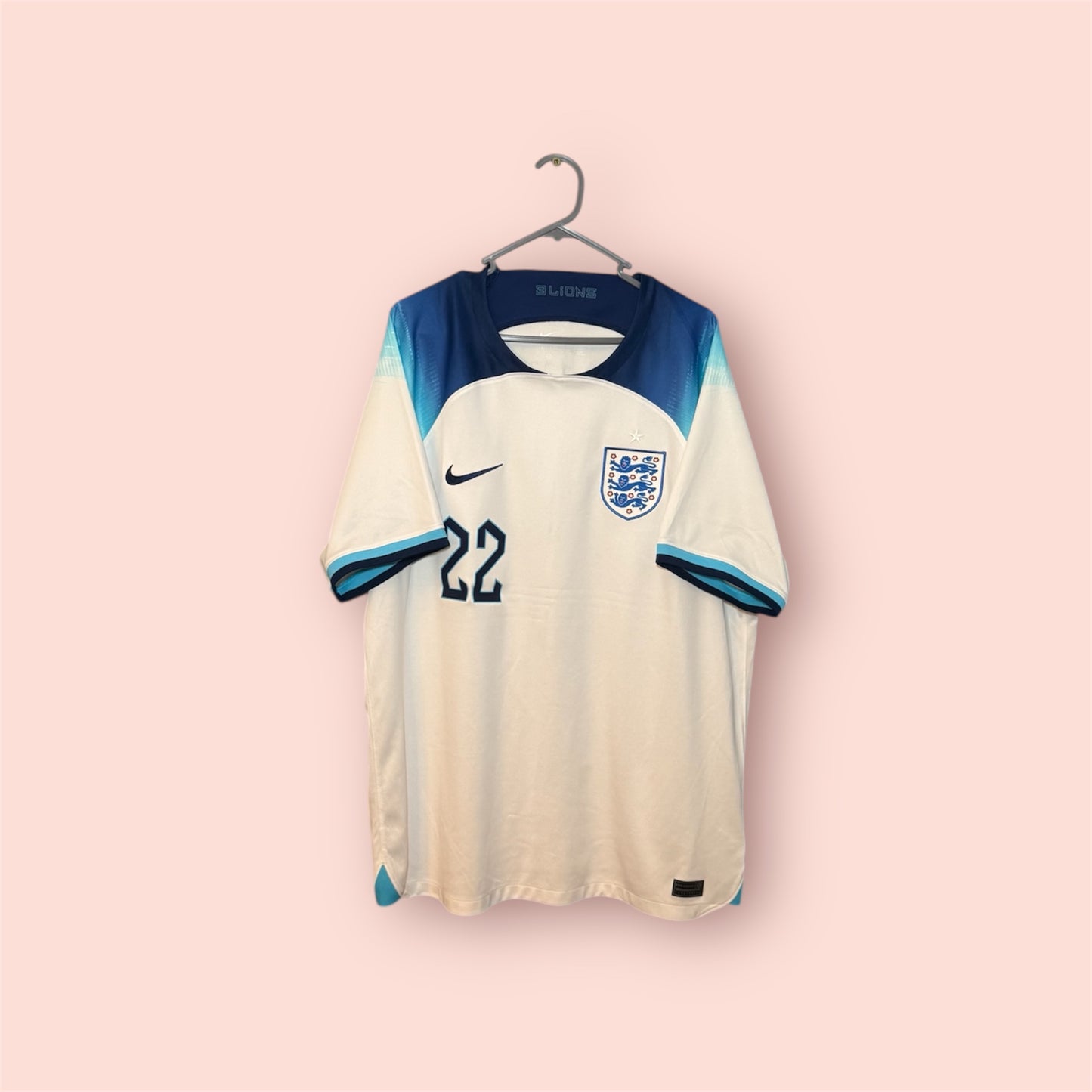 England Football Shirt - 2022 - Home - XL - #22 Jude Bellingham