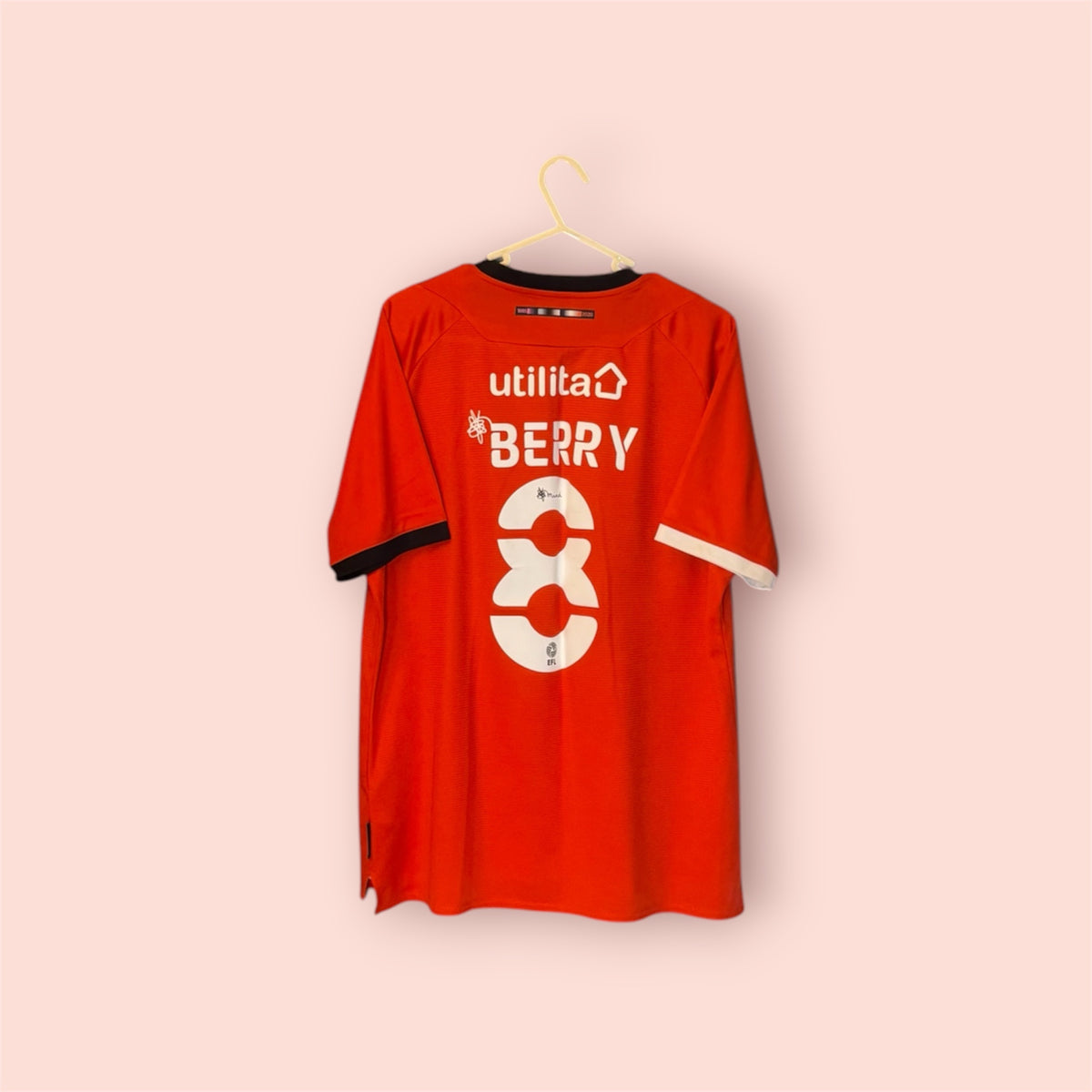 Luton Town Football Shirt - 2020 / 2021 - Home - Large - #8 Luke Berry