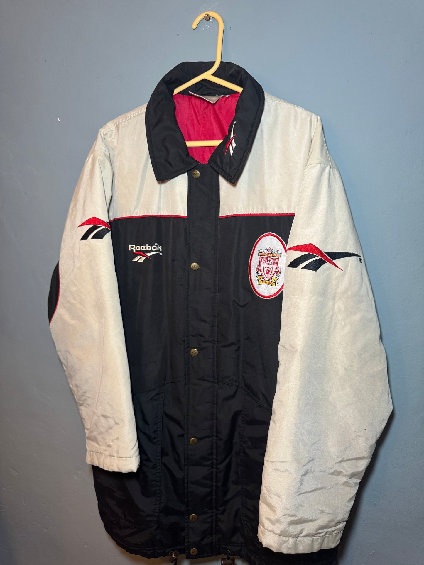 Liverpool Bench Rain Football Coat - 1996 / 1997 /1998 - Rare Vintage - Medium
