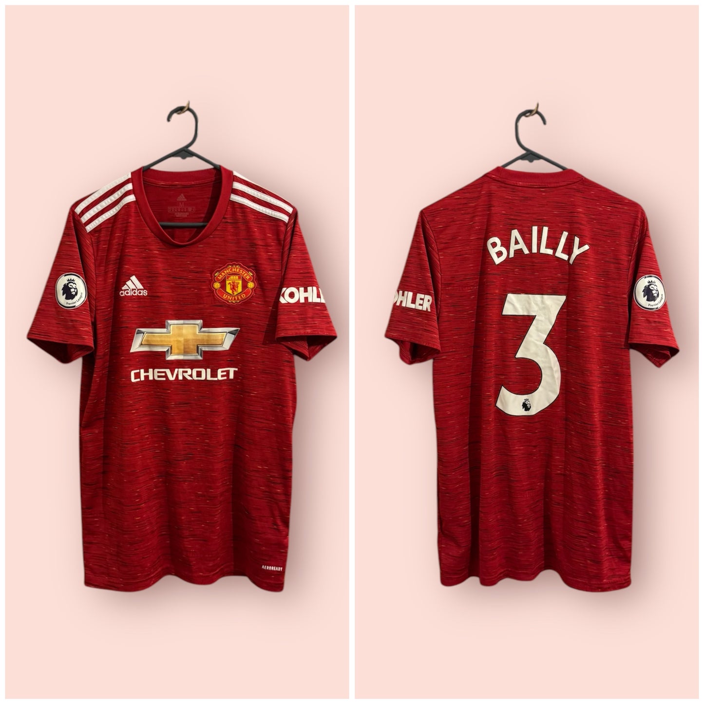 Manchester United Football Shirt - 2020 / 2021 - Home - Medium - #3 Bailly