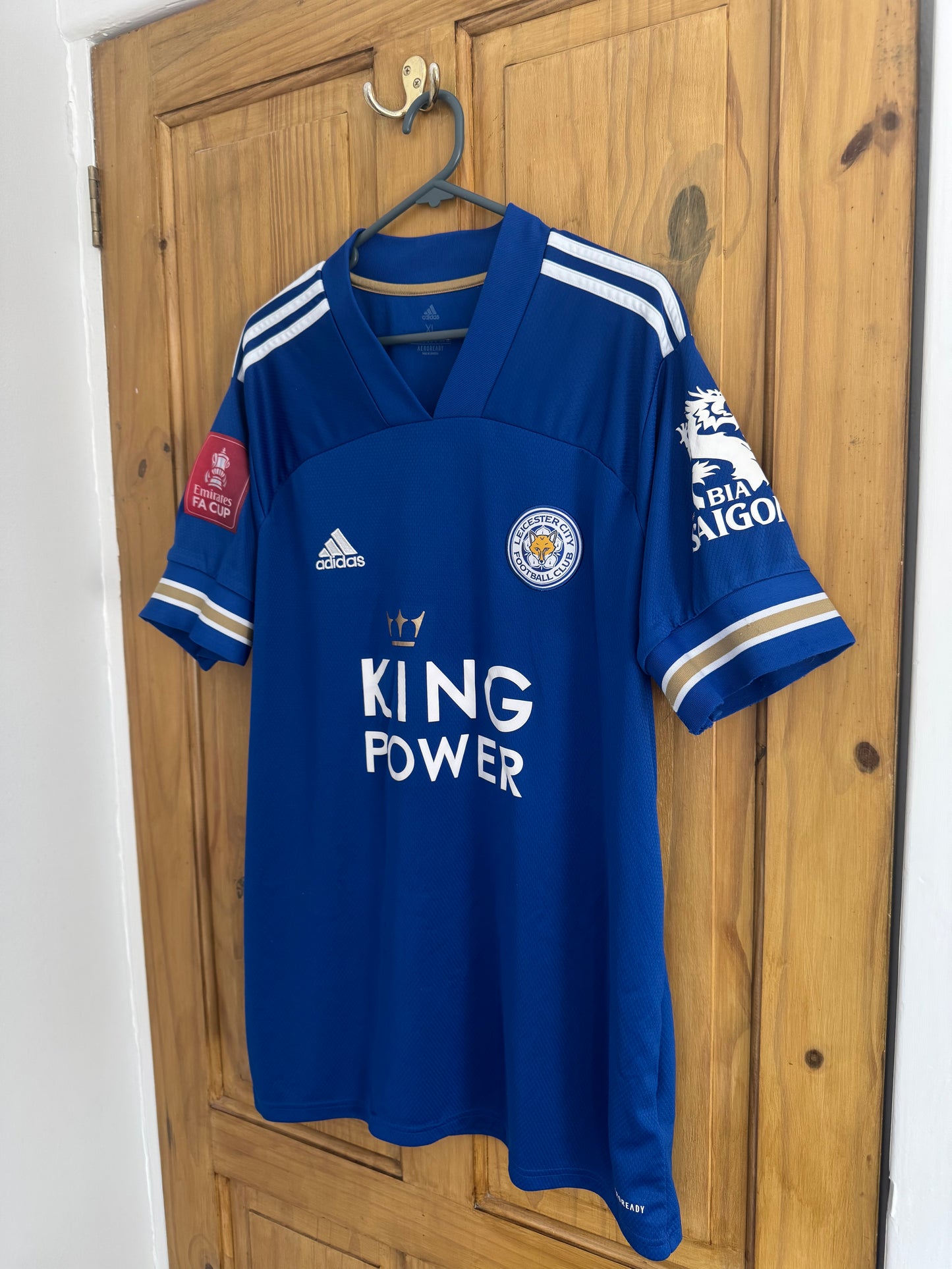 Leicester City Football Shirt - 2020 / 2021 - Home - XL - FA Cup Arm Patch