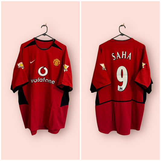 Manchester United Football Shirt - 2002 / 2003 / 2004 - Home - XL - #9 Saha