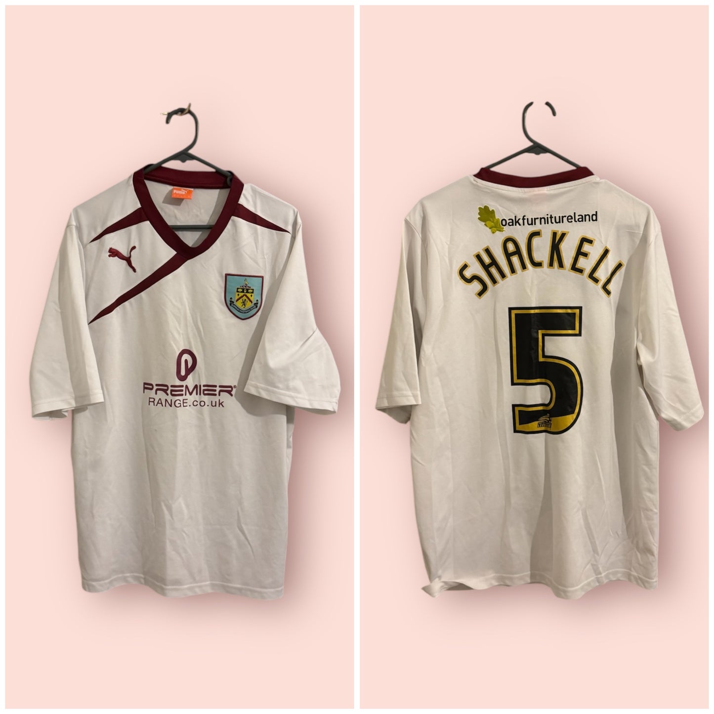 Burnley Football Shirt - Away - 2013 / 2014 - Large - #5 Jason Shackell - Rare