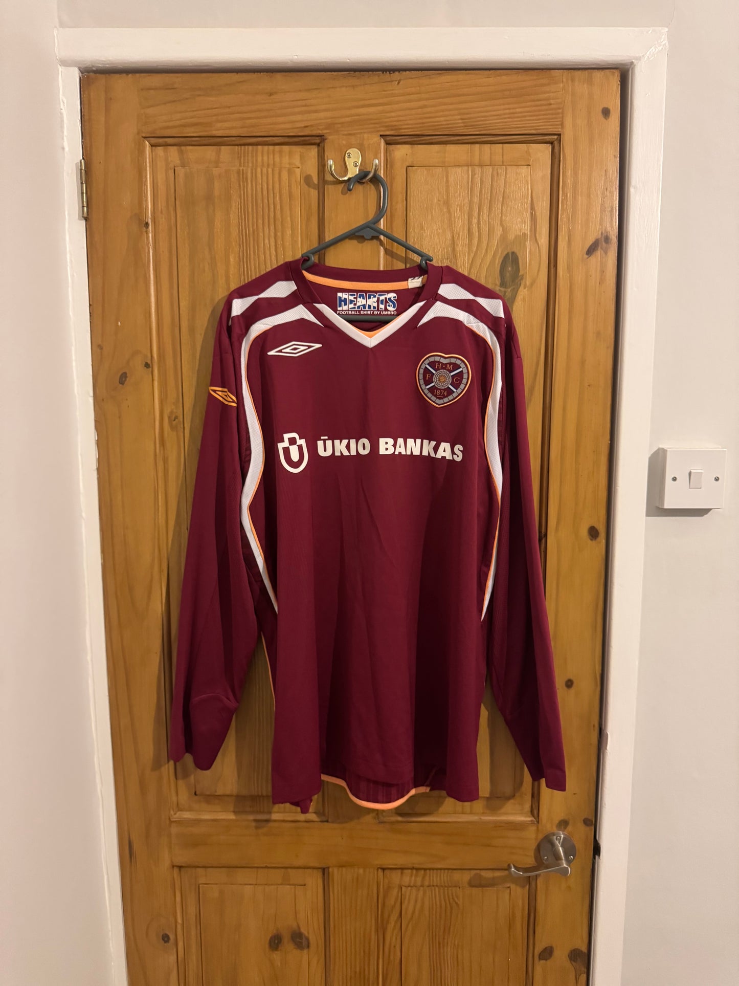 Heart Of Midlothian FC - Hearts Football Shirt - 2007 / 2008 - LS - XL - #9 Nade