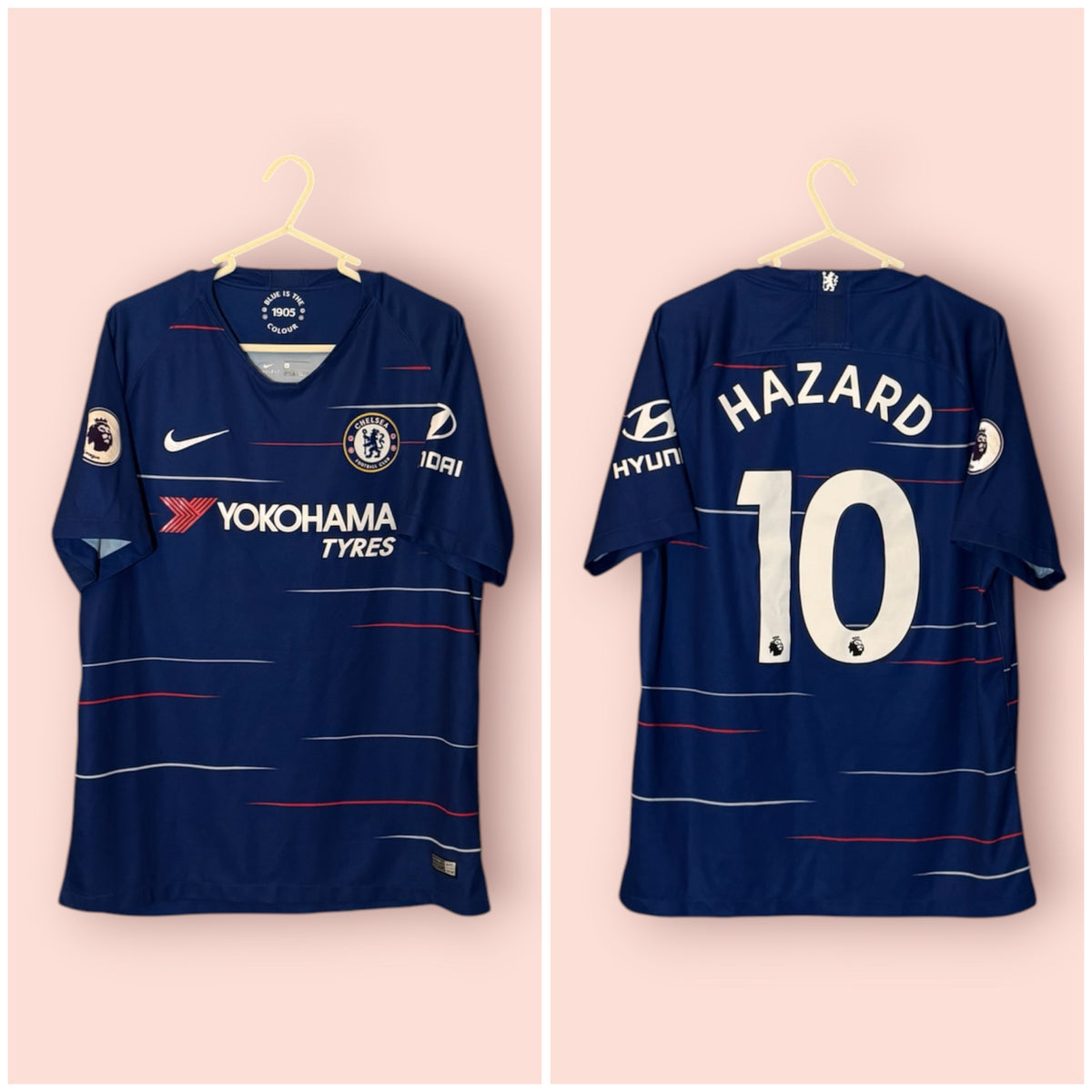 Chelsea Football Shirt - 2018 / 2019 - Home - Large - #10 Eden Hazard