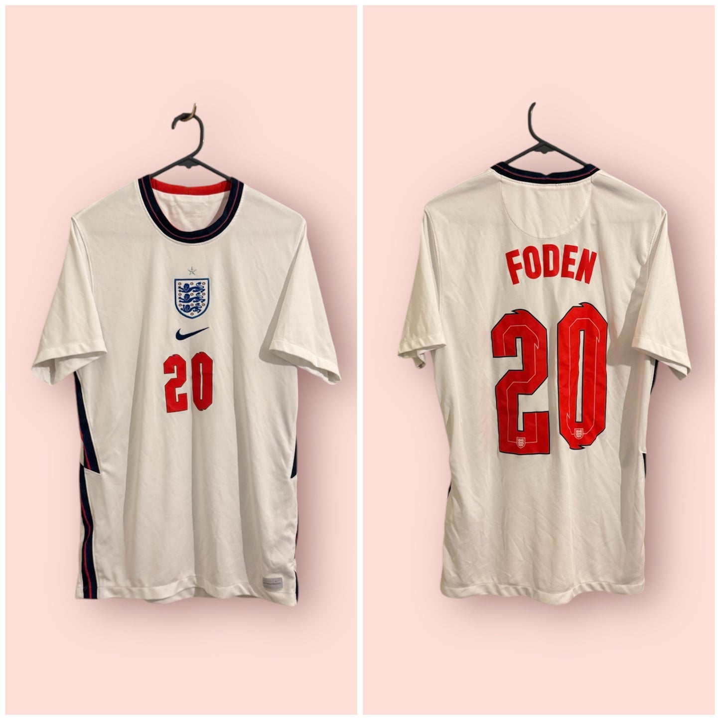 England Football Shirt - 2020 - Home - Medium - #20 Phil Foden