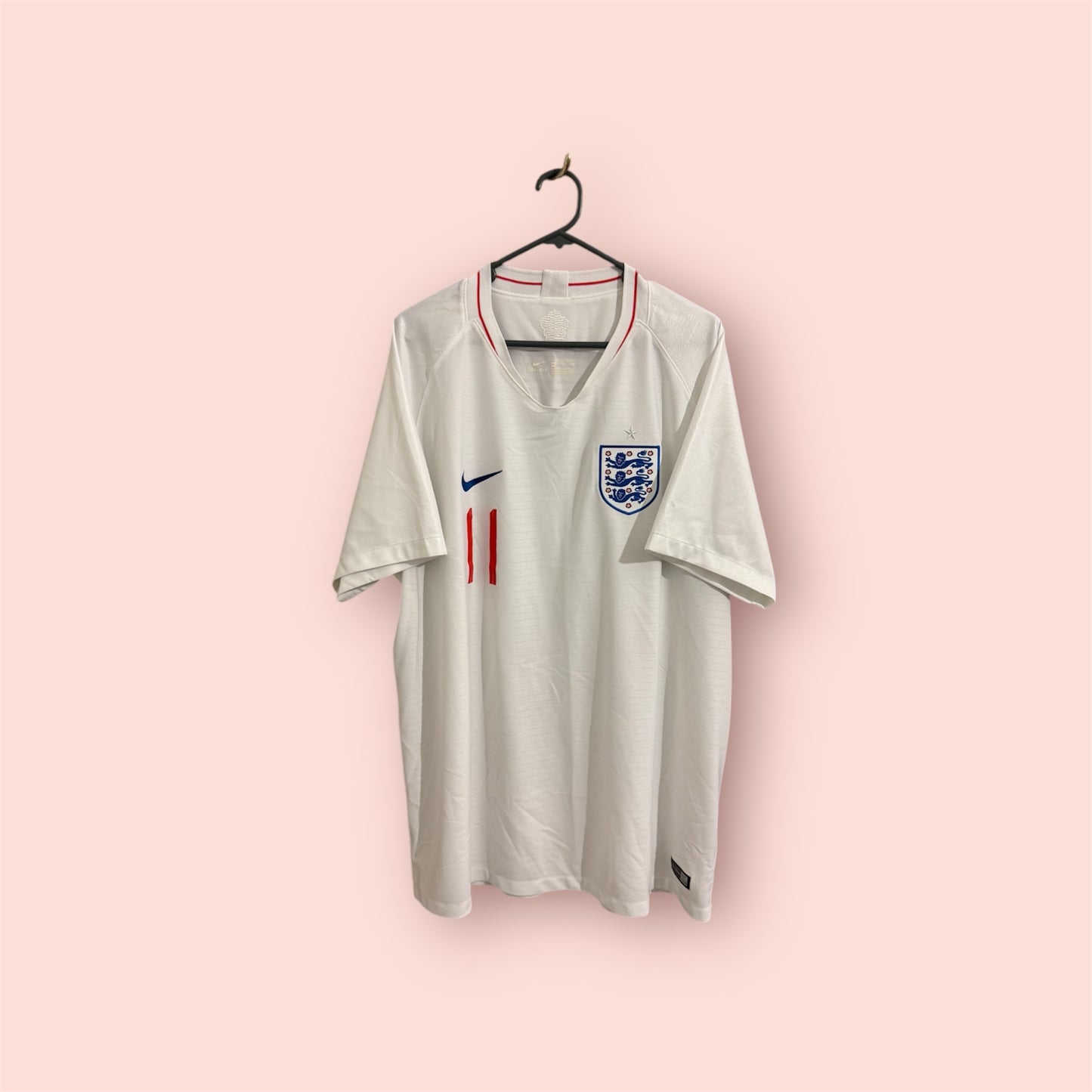 England Football Shirt - 2018 - Home - XXL - #11 Jamie Vardy