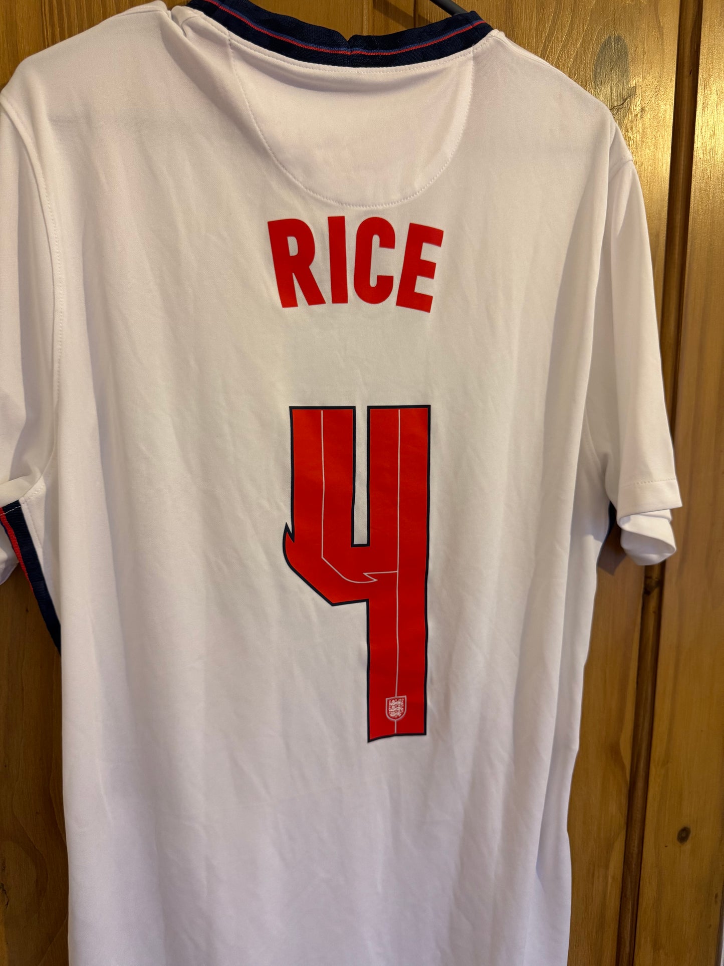 England Football Shirt - 2020 - Home - Large - #4 Declan Rice