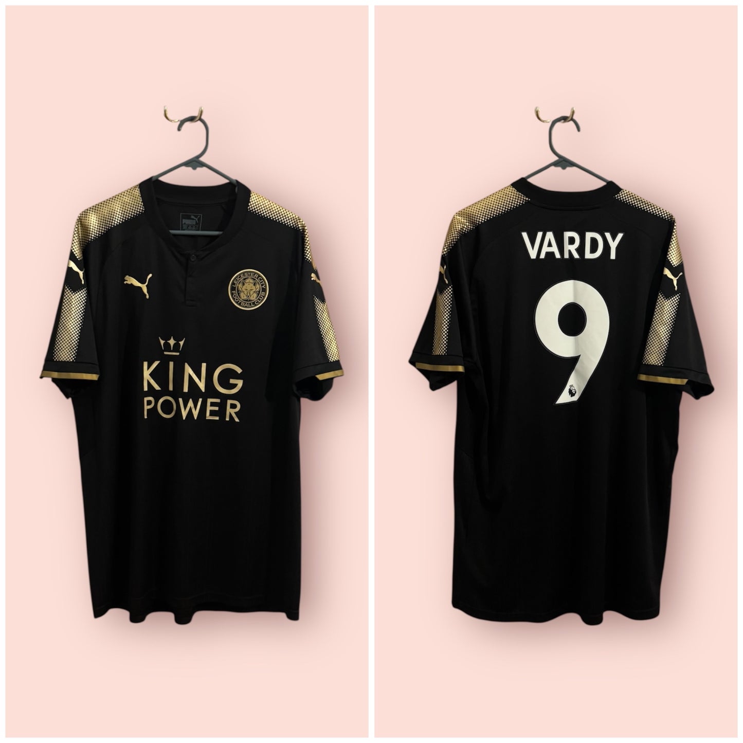 Leicester City Football Shirt - 2017 / 2018 - Away - XL - #9 Jamie Vardy