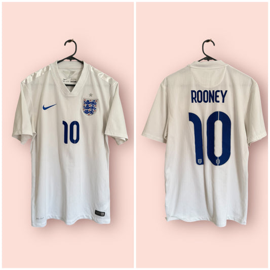England Football Shirt - 2014 - Home - Medium - #10 Wayne Rooney