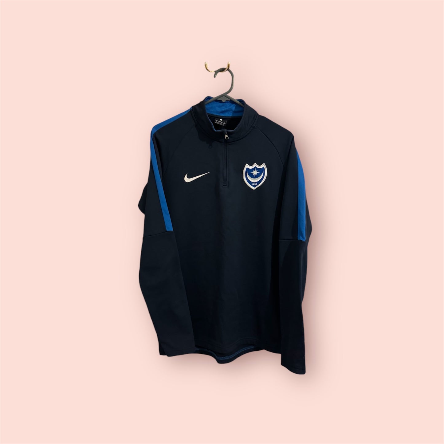 Portsmouth Football Shirt - Nike 1/4 Zip - Training Top - 2018 / 2019 - Small