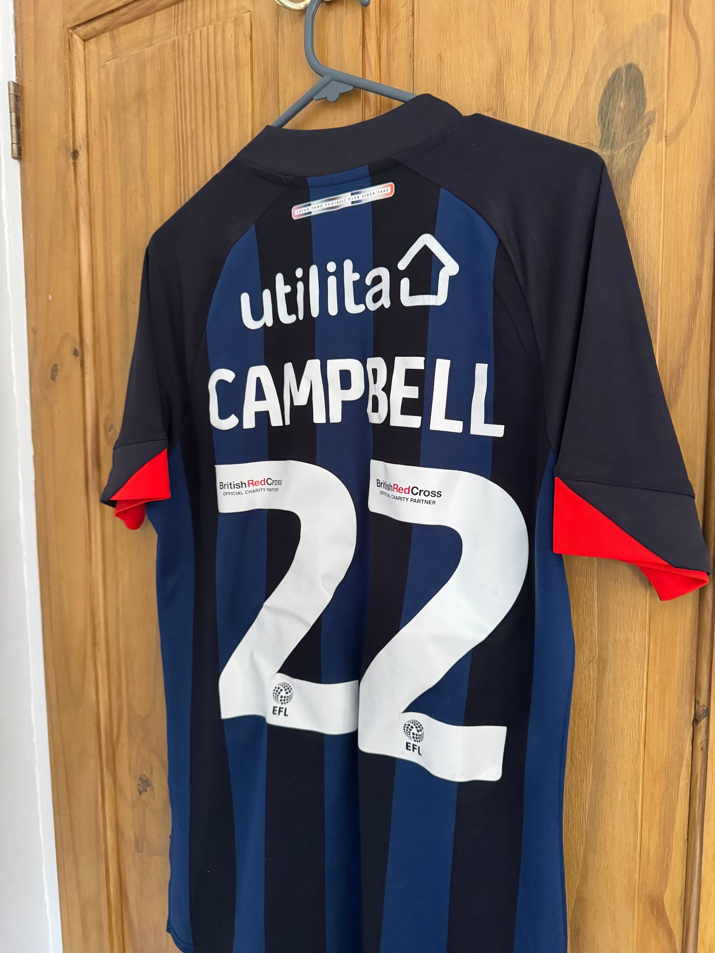 Luton Town Football Shirt - 2021 / 2022 - Third - Small - #22 Allan Campbell