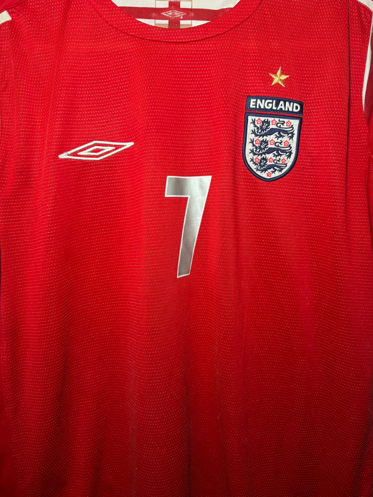 England Football Shirt - 2004 / 2005 / 2006 - Away - Large - #7 David Beckham