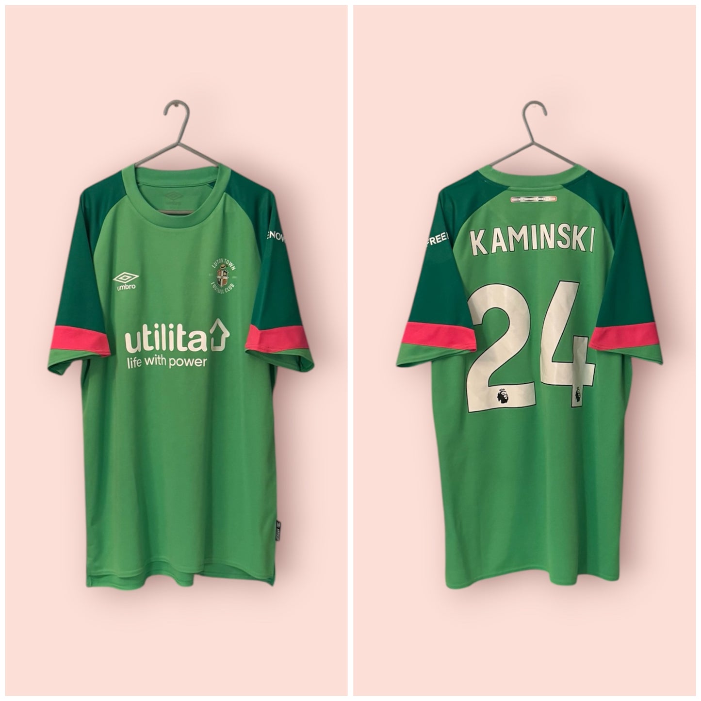 Luton Town Football Shirt - 2023 / 2024 - Home - GK Goalkeeper - XL - #24 Kaminski