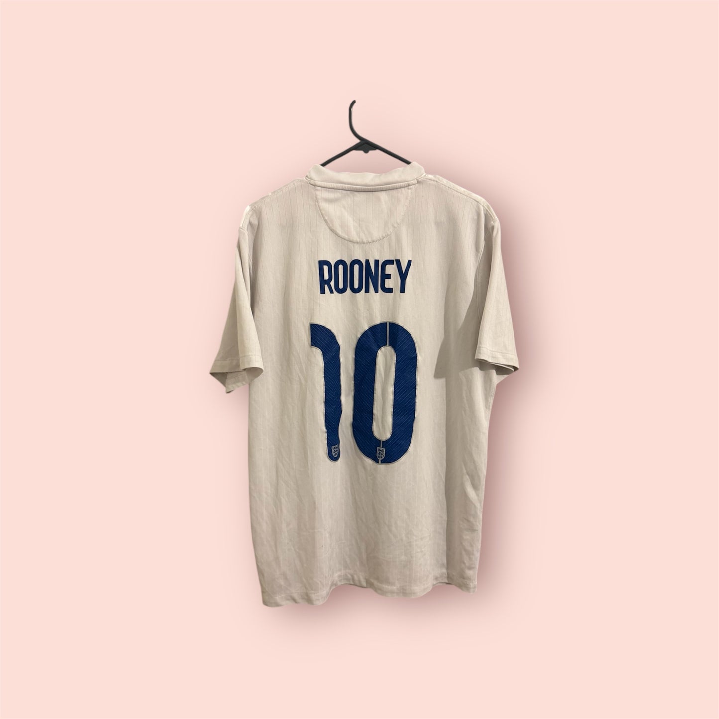 England Football Shirt - 2014 - Home - Large - #10 Wayne Rooney