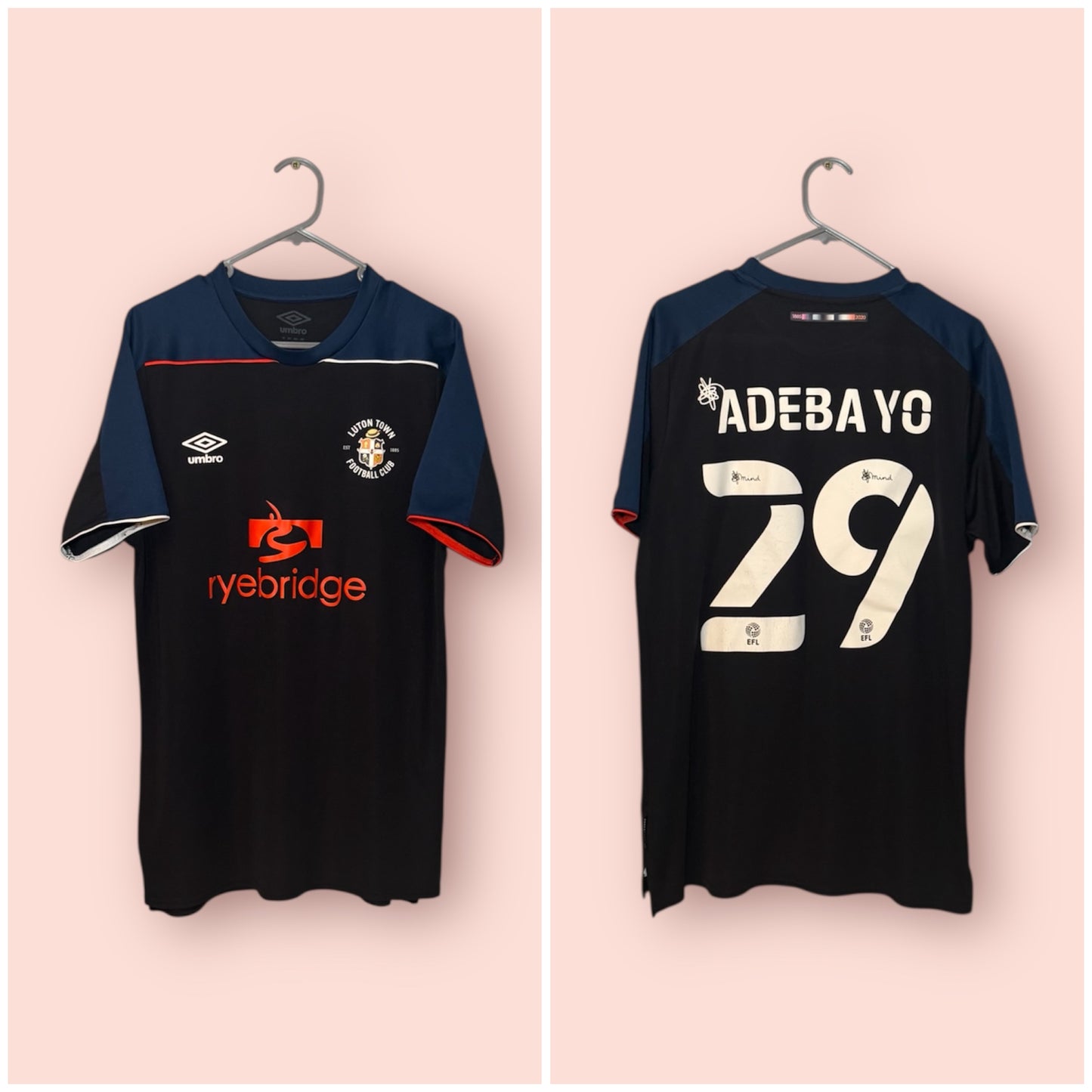 Luton Town Football Shirt - 2020 / 2021 - Third - Medium - #29 Elijah Adebayo