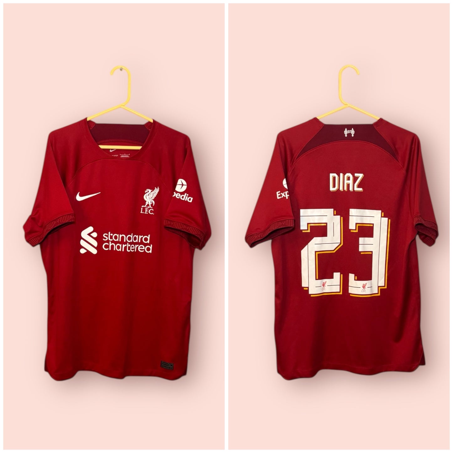 Liverpool Football Shirt - 2022 / 2023 - Home - Large - #23 Luis Diaz