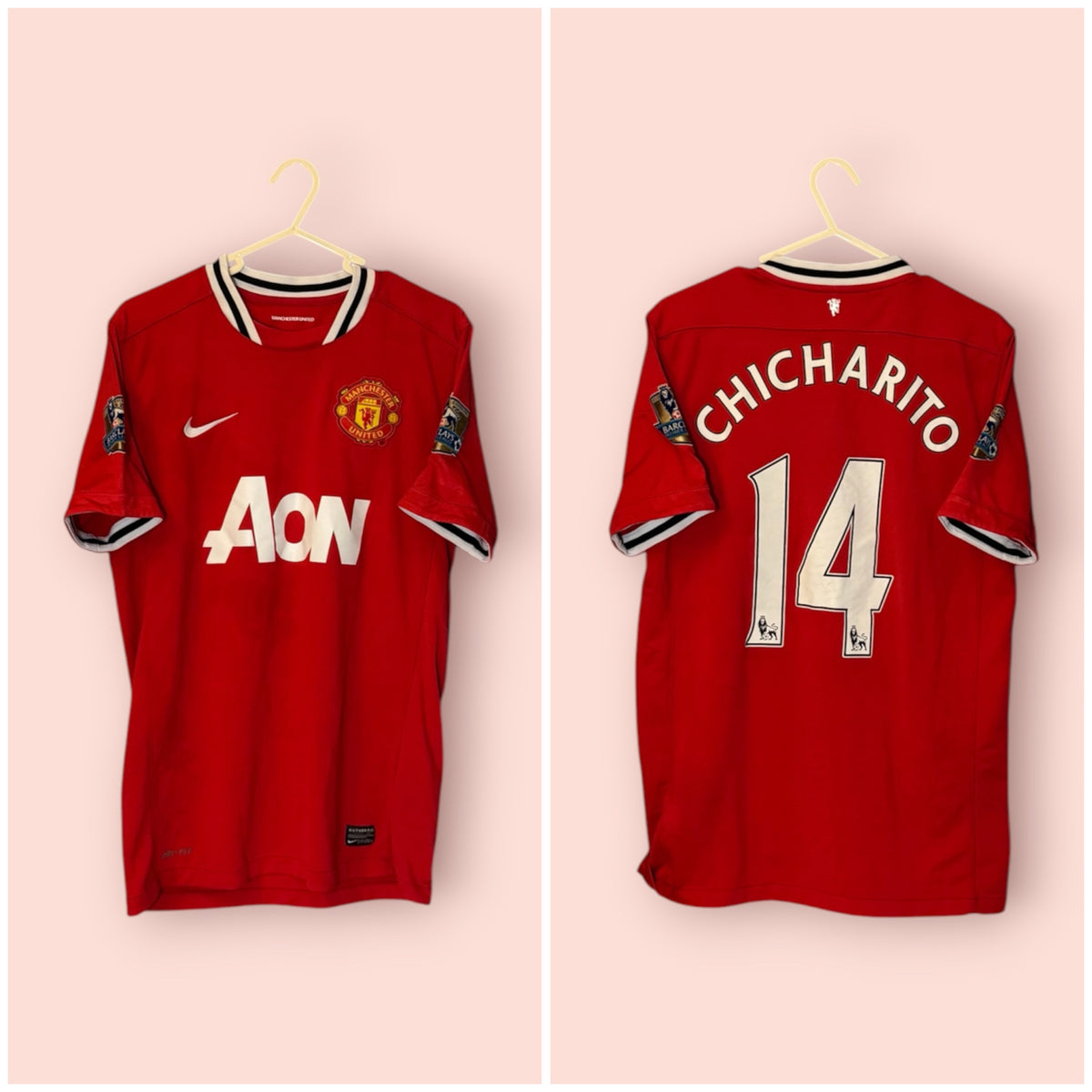 Manchester United Football Shirt - 2013 / 2014 - Home - Medium - #14 Chicharito
